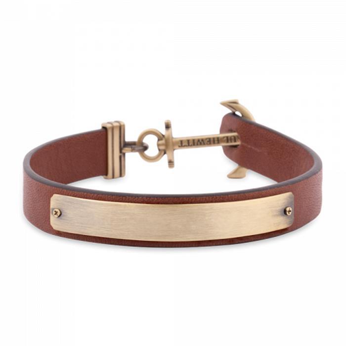 Signum brown leather bracelet, engravable