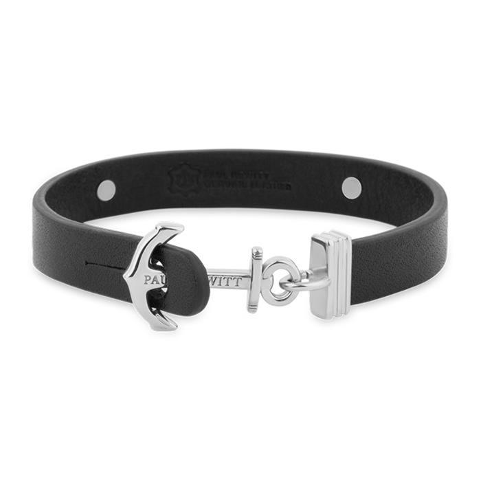 Signum graveerbare armband zwart leer