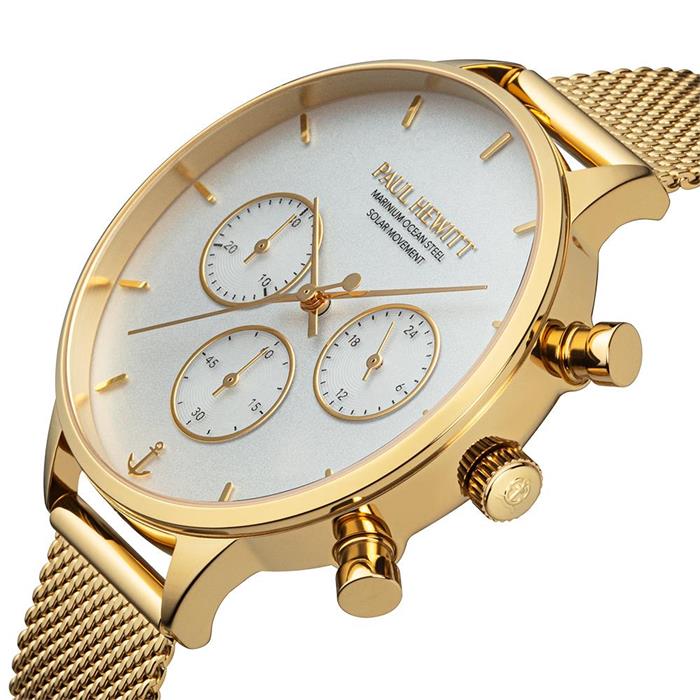 Reloj de mujer oceanpulse de acero inoxidable chapado en oro