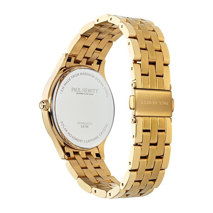 Reloj de mujer onda de acero inoxidable, oro IP