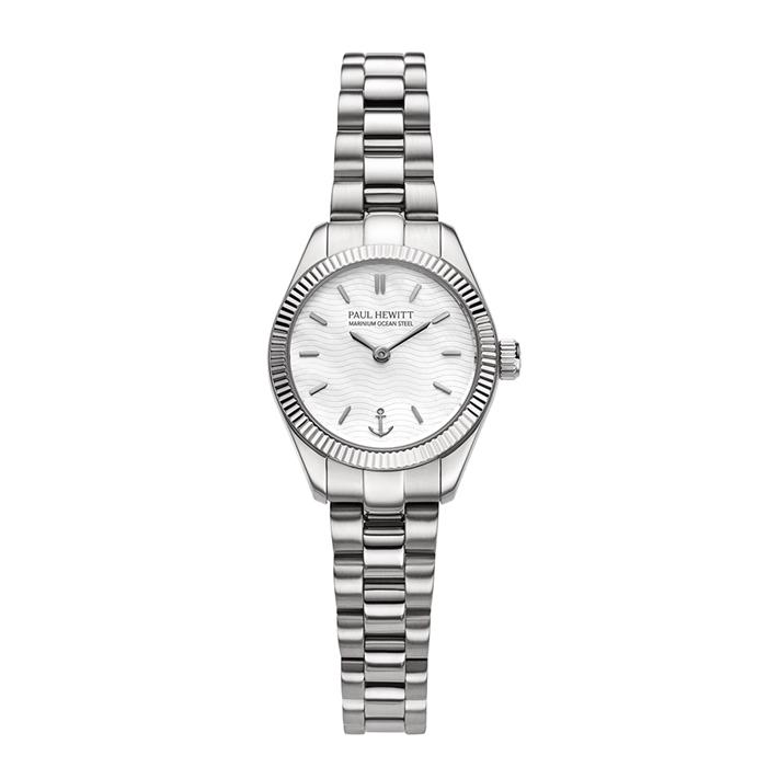 Petit soleil round watch in recycled stainless steel