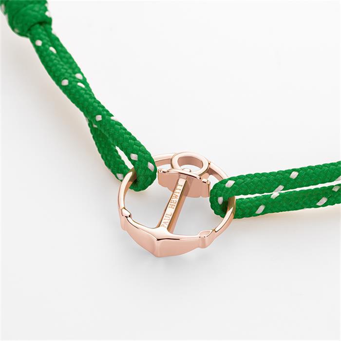 Re/brace groene nylon armband met anker, rosé
