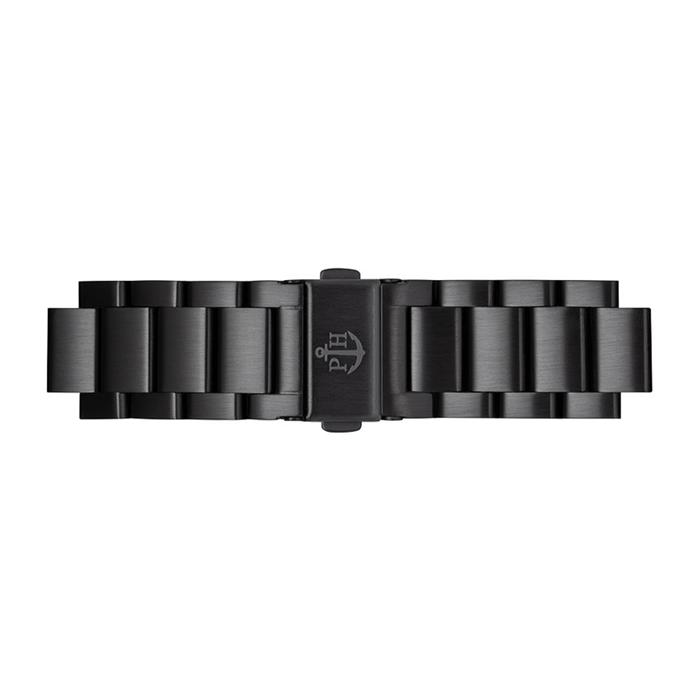 Uhrenarmband aus schwarzem Edelstahl, 20 mm
