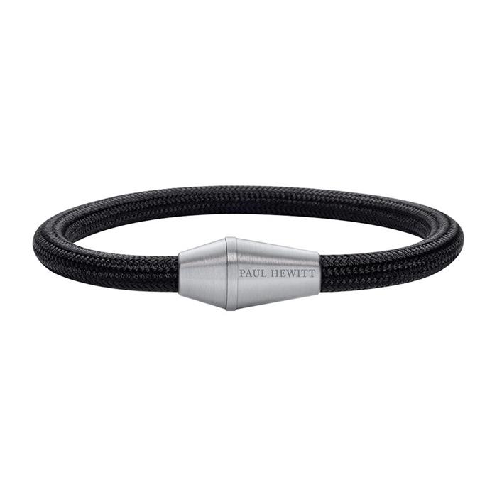 Bracelet in black nylon with stainless steel clasp