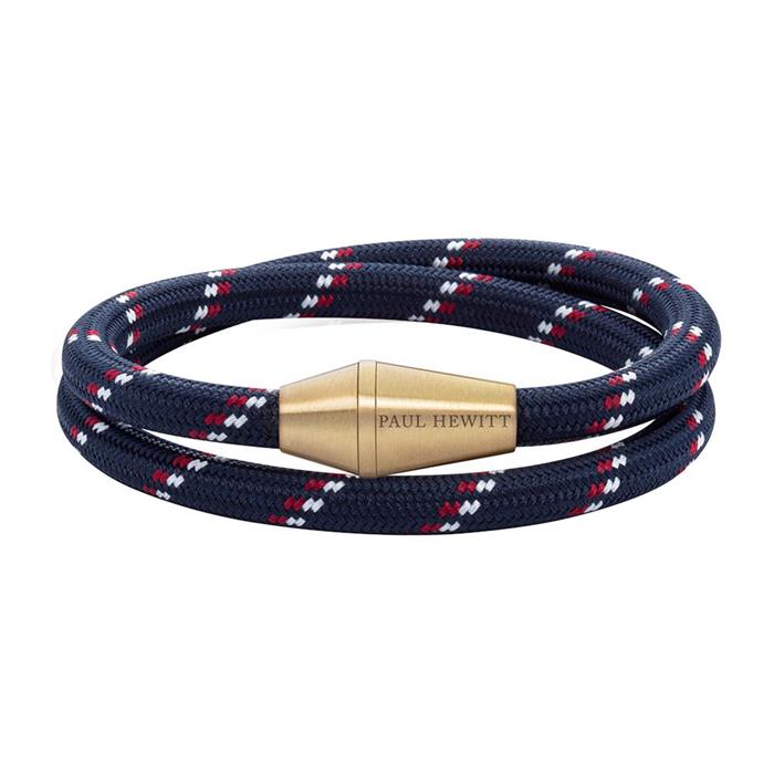 Double row nylon conic wrap bracelet, dark blue