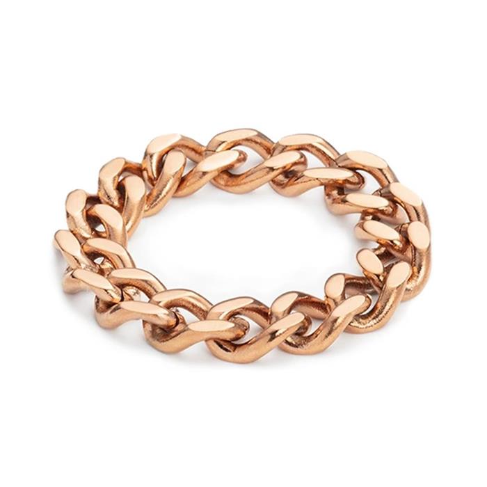 Ladies ring treasure chain in rose gold-plated stainless steel