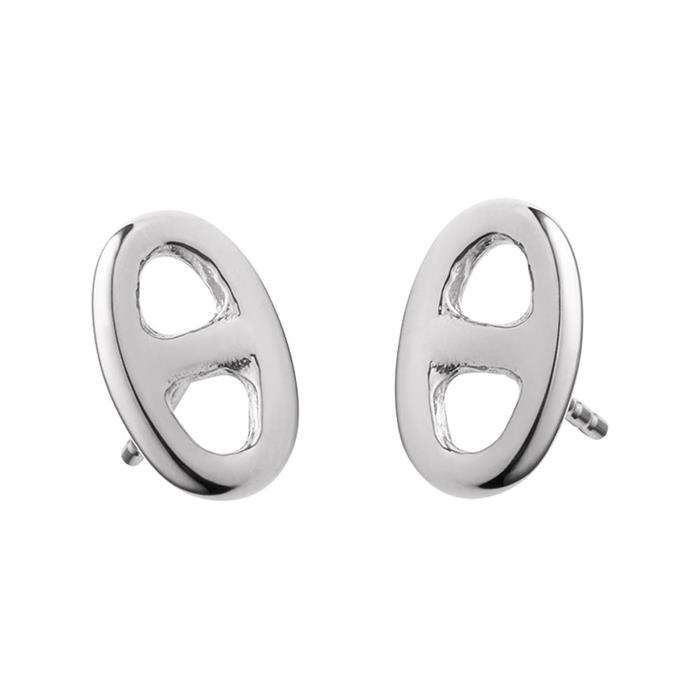 Anchor chain ear studs for ladies, stainless steel