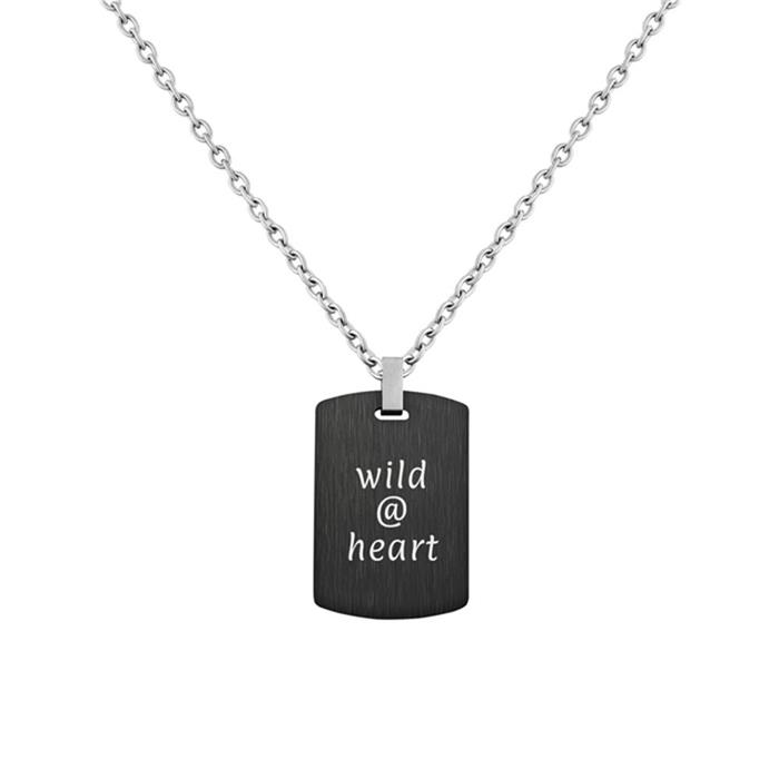 Dog tag necklace burren for men in stainless steel