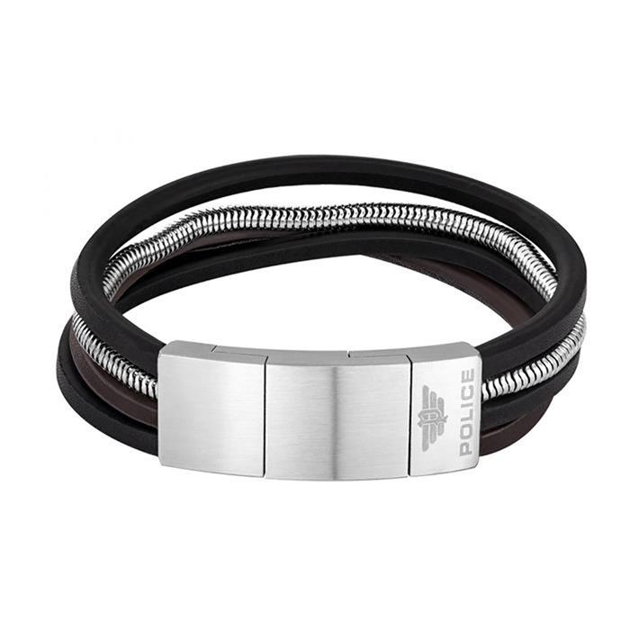 Lederarmband Bolgar für Herren mit Edelstahl