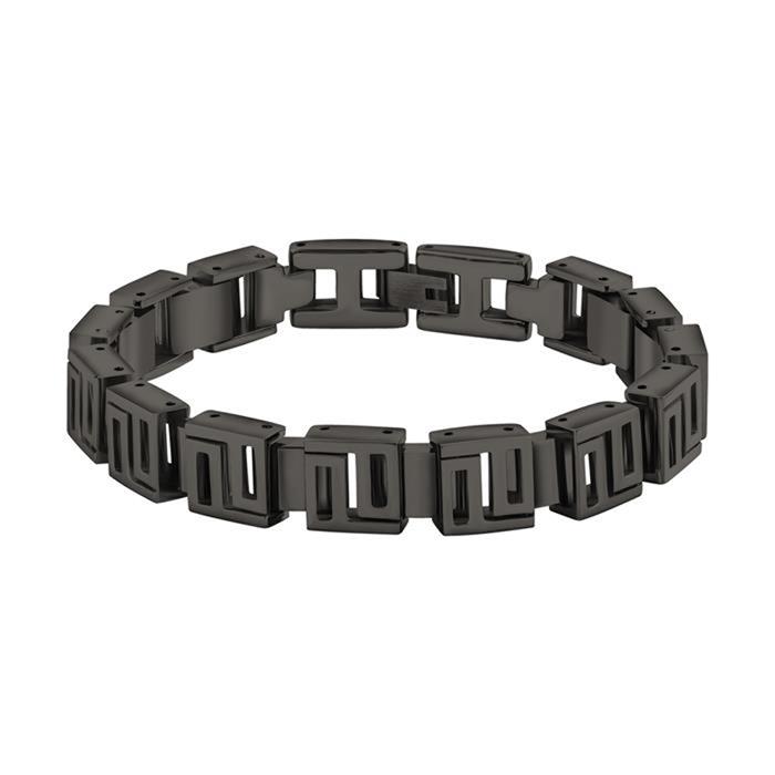 Men's bracelet in black stainless steel