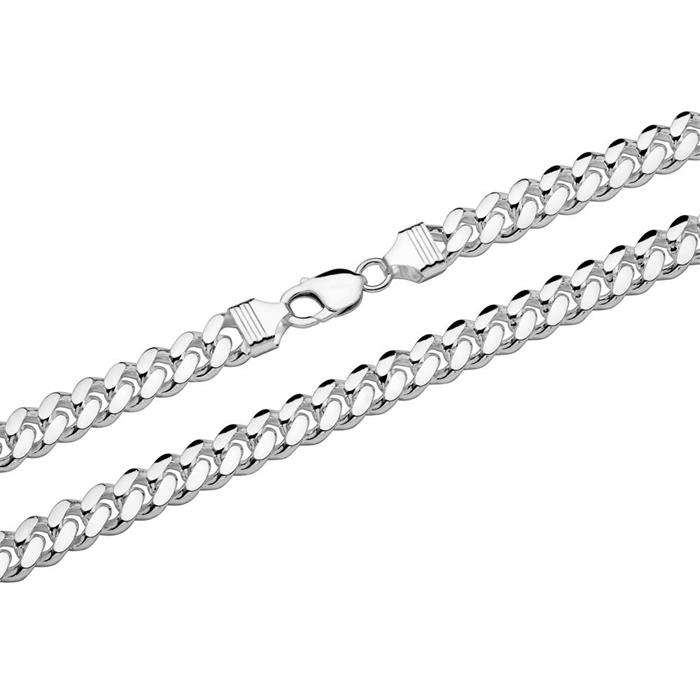 Men's cuban link chain ova in sterling silver, 10 mm