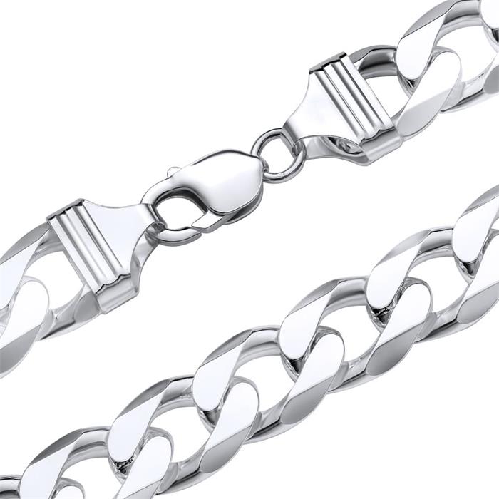 Sterling silver chain: Curb chain silver 15mm