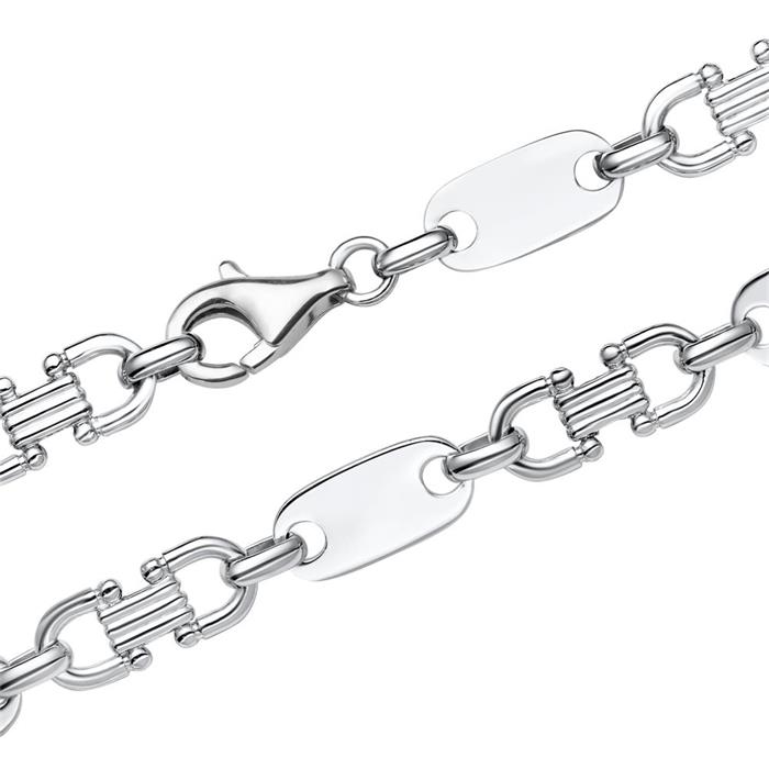Plate chain for men in 925 silver