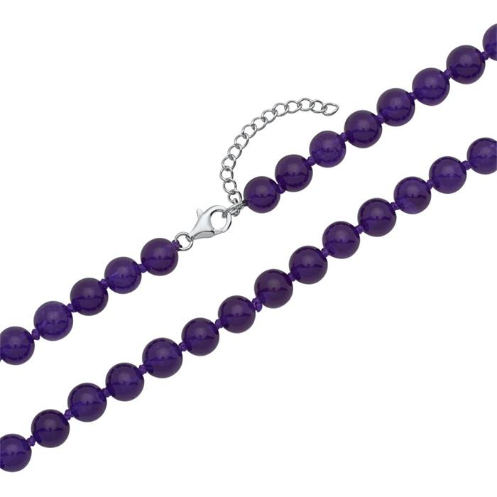 Lilac jade necklace with 8mm facetted beads