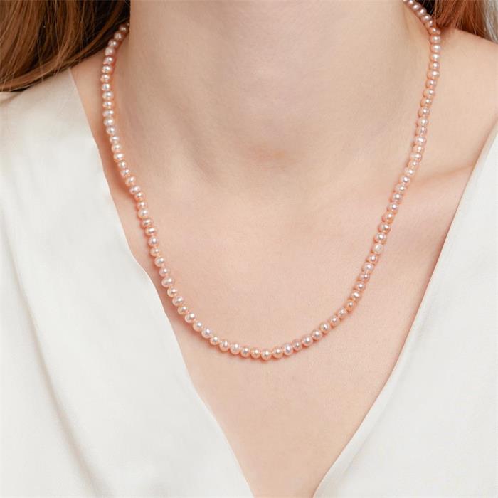 Süßwasser Perlen Halskette mit Silberverschluss