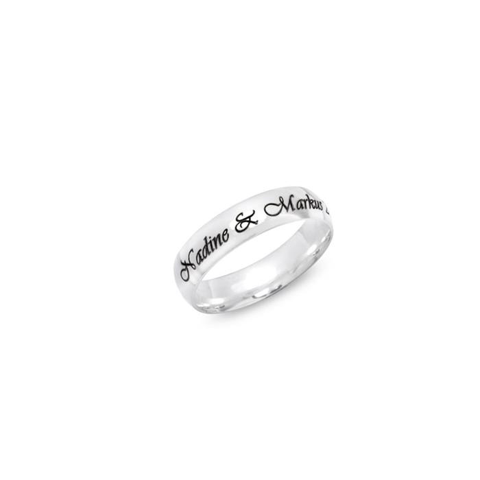 Ring glossy sterling silver incl. laser engraving