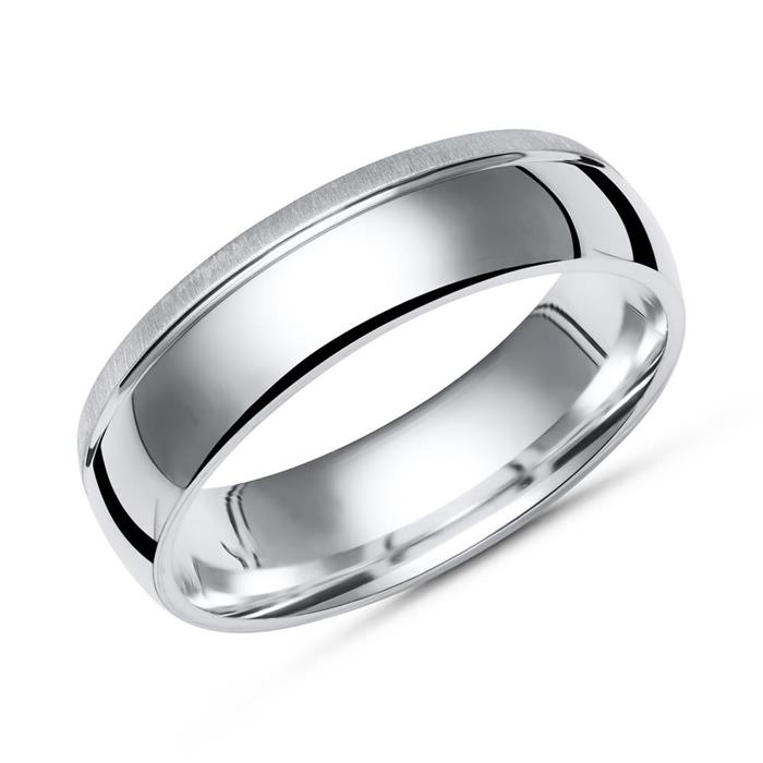 Modern ring sterling silver partly polished 6mm wide