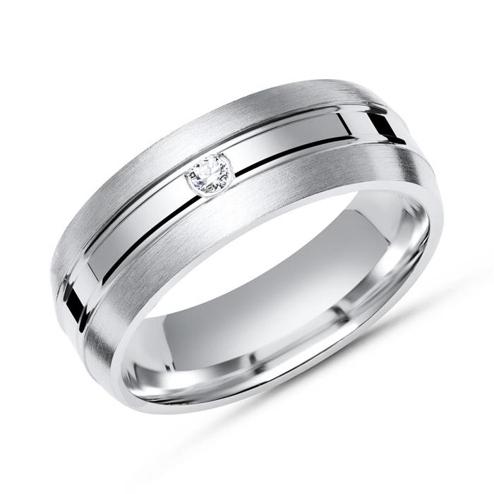 Moderner Ring 925 Silber mit Zirkonia 6mm
