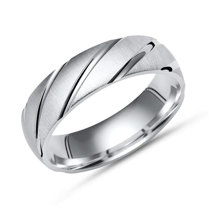 Exklusiver Ring 925 Silber mit Glanzrillen 6mm