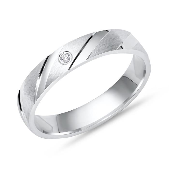 Exclusieve ring 925 zilver met Zirkonia 4mm