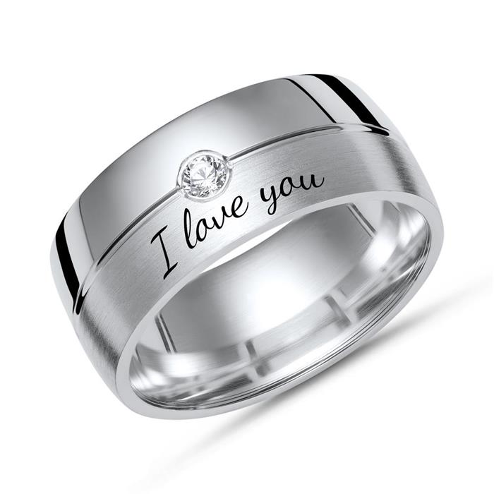 Sterling silver ring including laser engraving