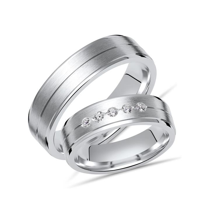 Wedding rings silver wedding rings sterling engraving 5 diamonds
