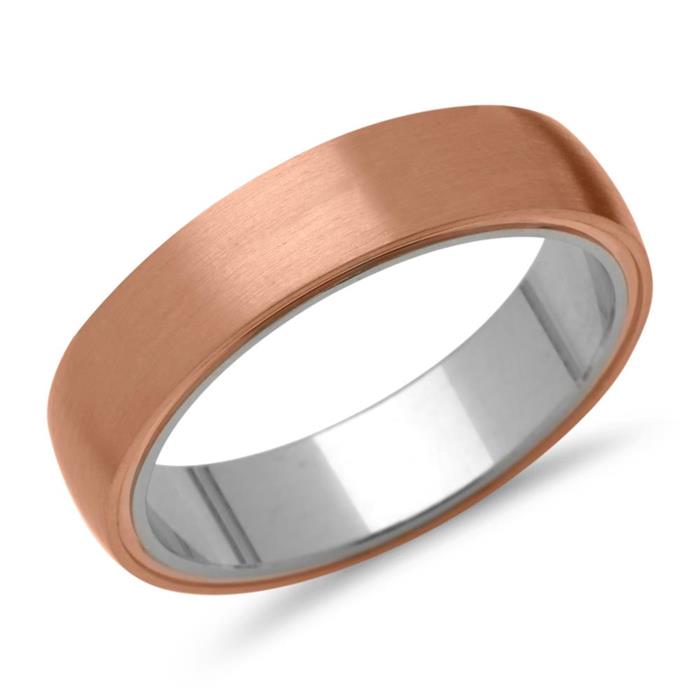 Rose gold plated vivo sterling silver men's ring