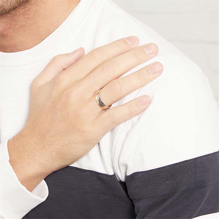 Vivo bicolor wedding rings silver with zirconia