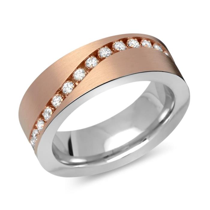 Solid sterling silver ring rose gold plated