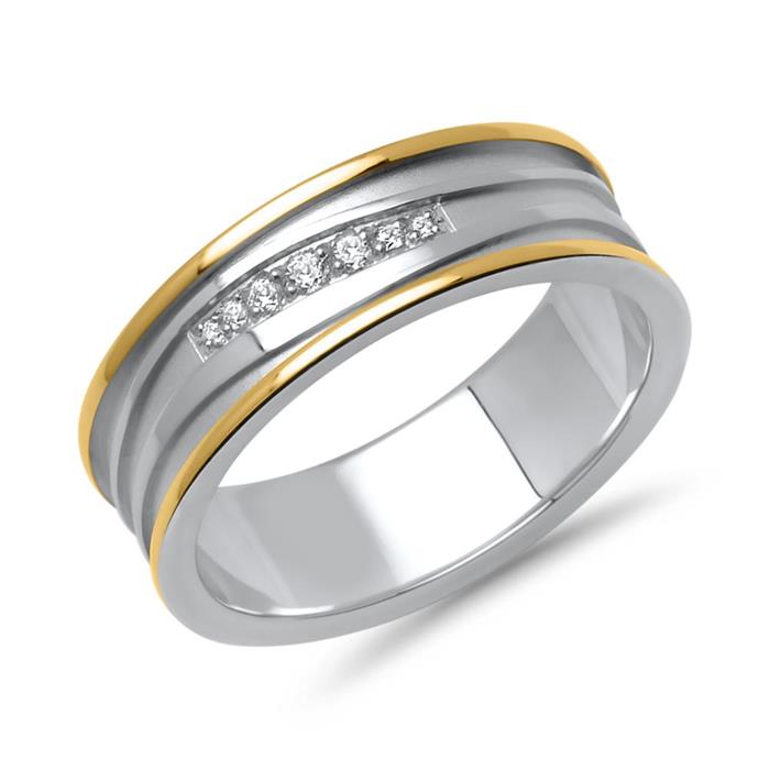 Festive vivo bicolor sterling silver wedding rings