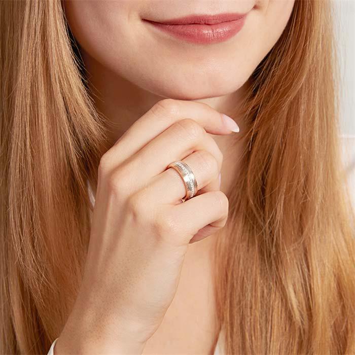 Wedding rings partner rings sterling silver bicolor