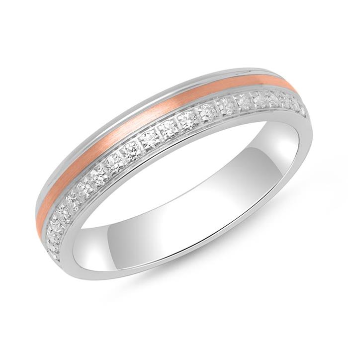 Wedding rings partner rings sterling silver bicolor