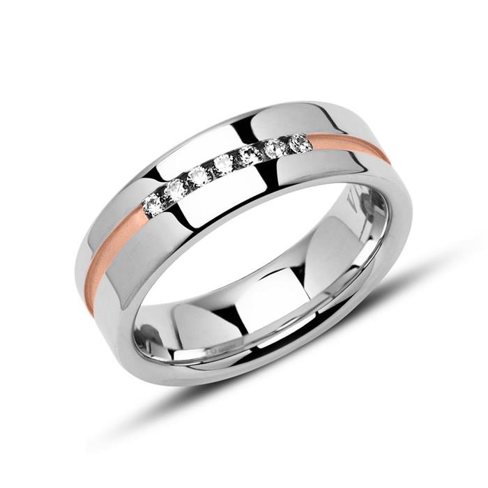 Wedding Rings In Sterling Silver Rose