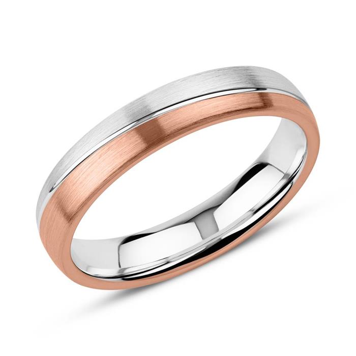 Wedding ring set in sterling silver, rosé, engravable