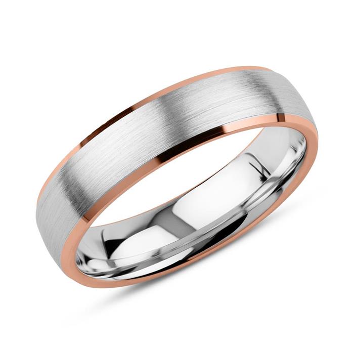 Wedding ring set in sterling silver, ros&#xE9;, engravable