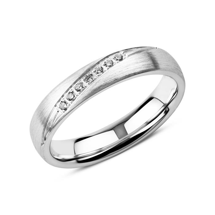 Engravable Ladies Ring In Sterling Silver With Zirconia