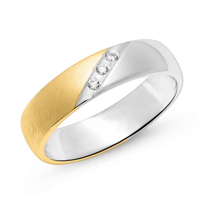 Wedding rings in partially gold-plated sterling silver