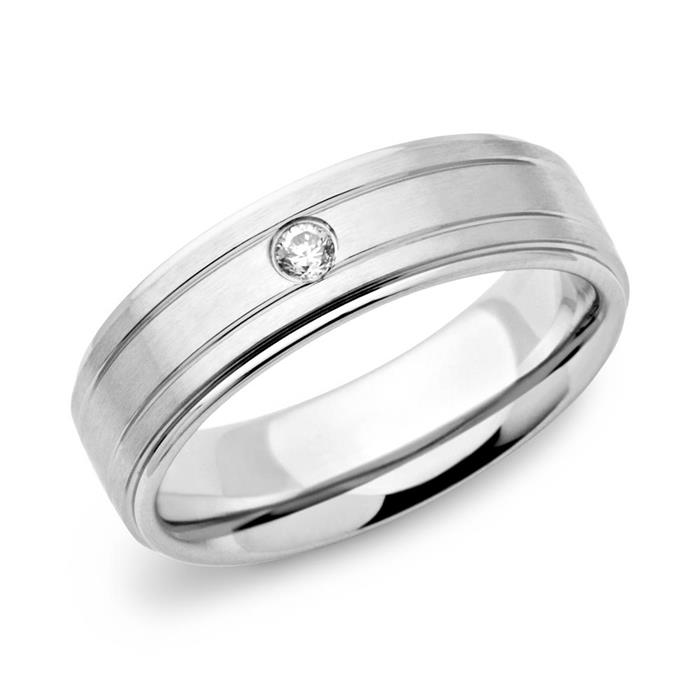 Stainless steel ring 6mm with zirconia