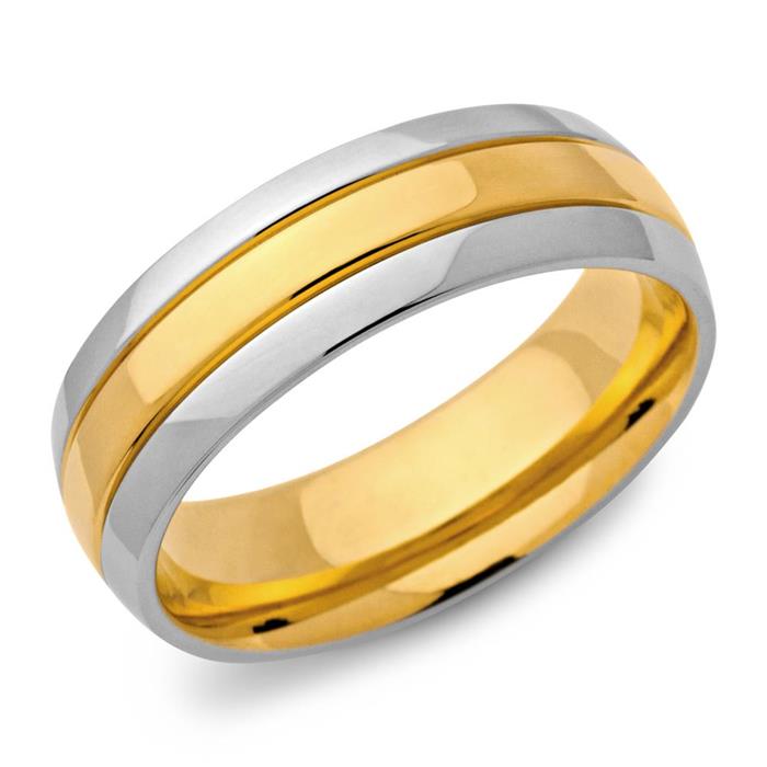 Stainless steel ring gold plated 7mm wide