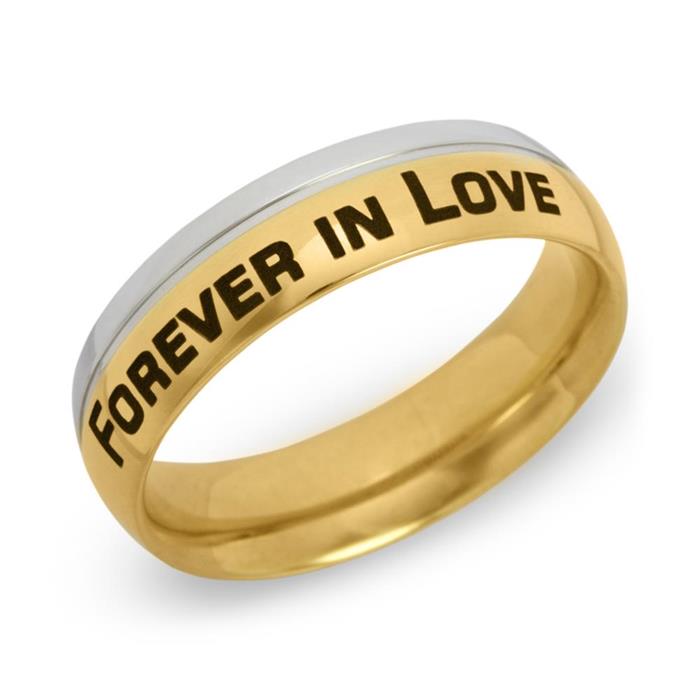 Ring stainless steel gold plated incl. laser engraving