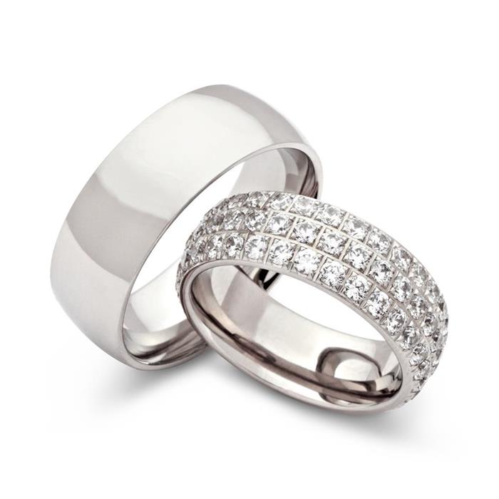 Wedding rings stainless steel wedding rings zirconia engraving