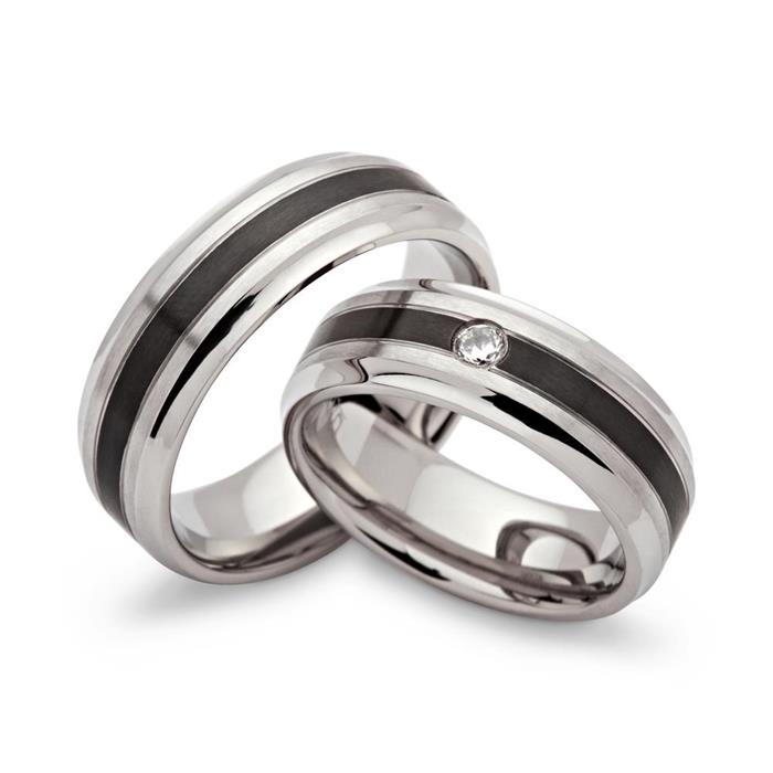 Anillos de boda de acero inoxidable 7mm grabado