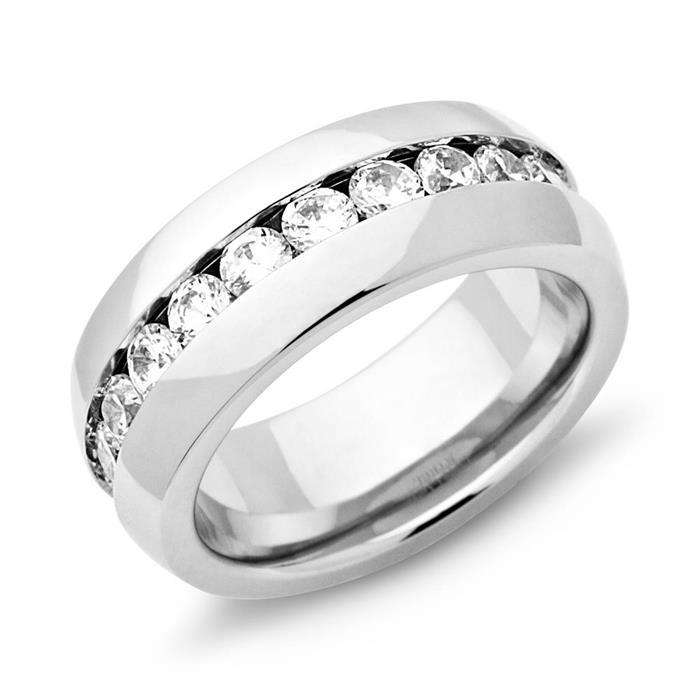 Exclusive ring stainless steel zirconia stones