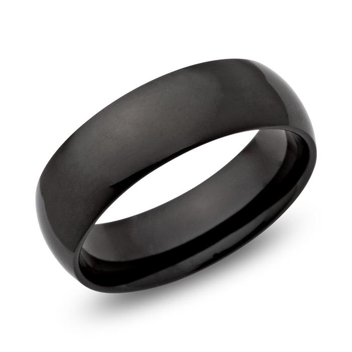 Ring stainless steel blackened 7mm engraving possible
