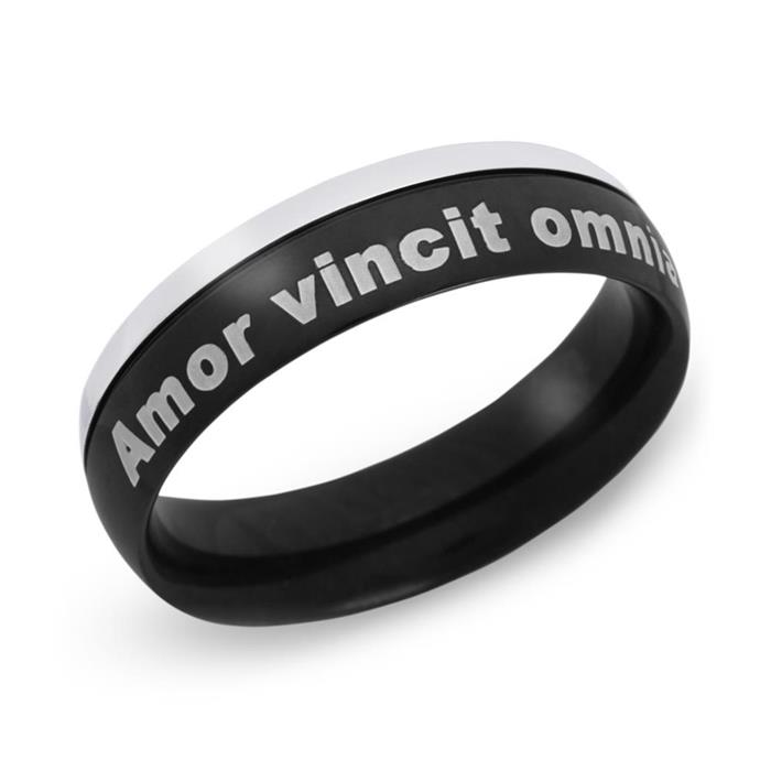 Modern stainless steel ring incl. laser engraving