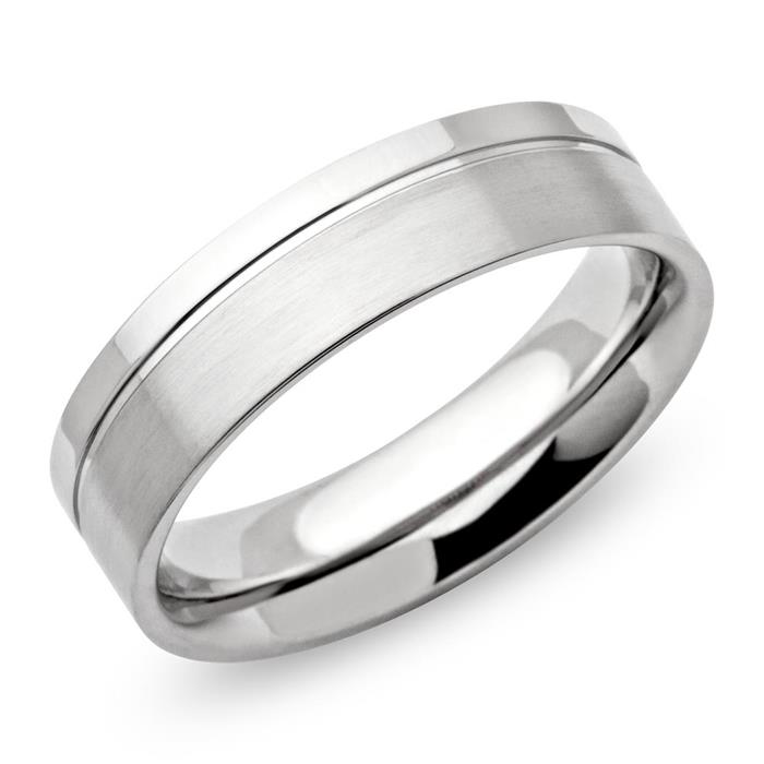 Fashionable stainless steel ring matt 6mm gloss groove