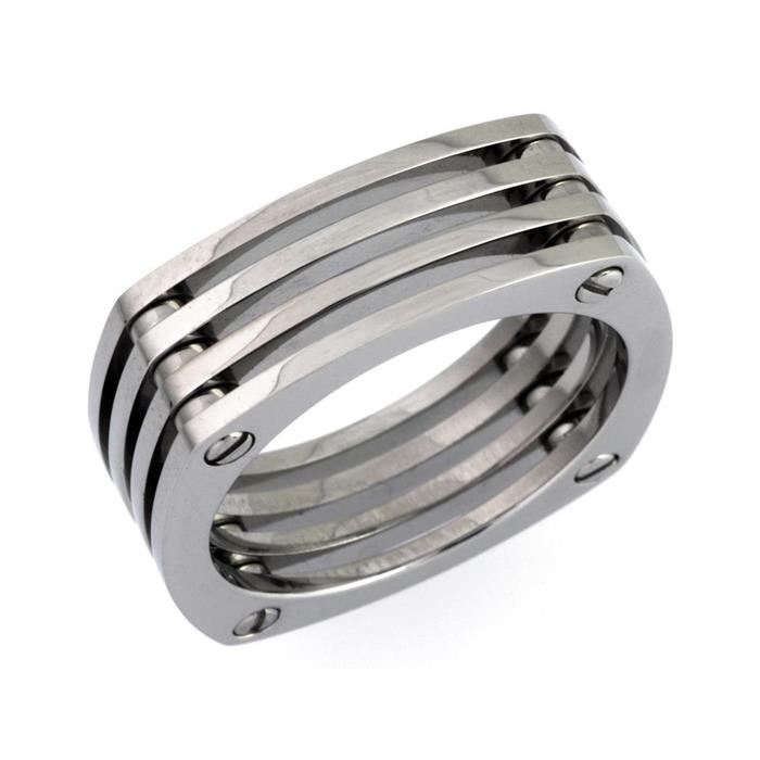 Polierter Ring Edelstahl in modernem Design 7,5mm