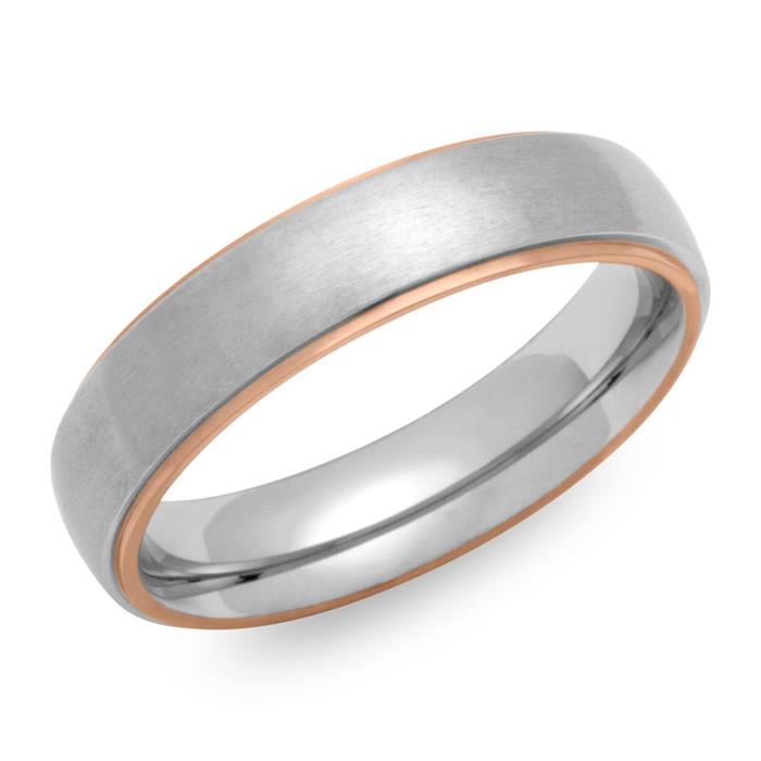 Stainless steel ring matt gold plated 5,5mm wide