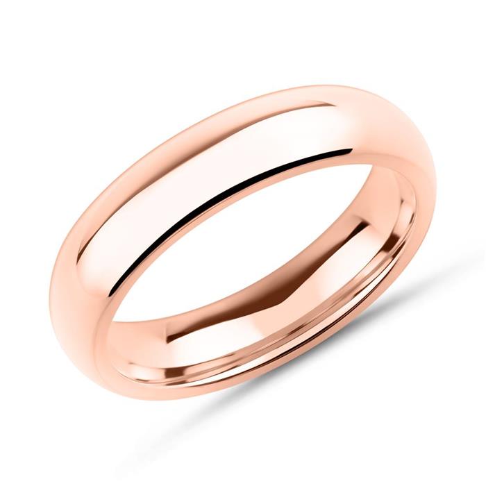 Men's stainless steel ring rose gold plated 5mm wide
