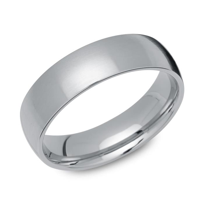 Matted stainless steel wedding rings stone trimming 6mm